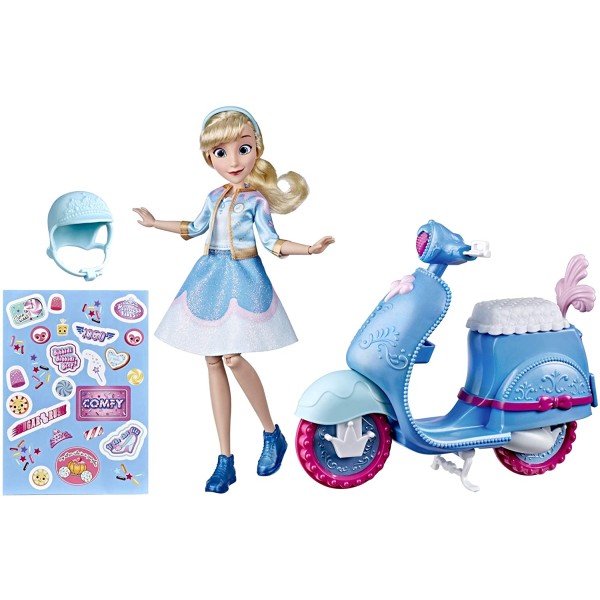 Cenerentola Dolce con Scooter, Casco e Adesivi per Personalizzare, Ispirata  al Film Disney Ralph spacca Internet), Multicolore