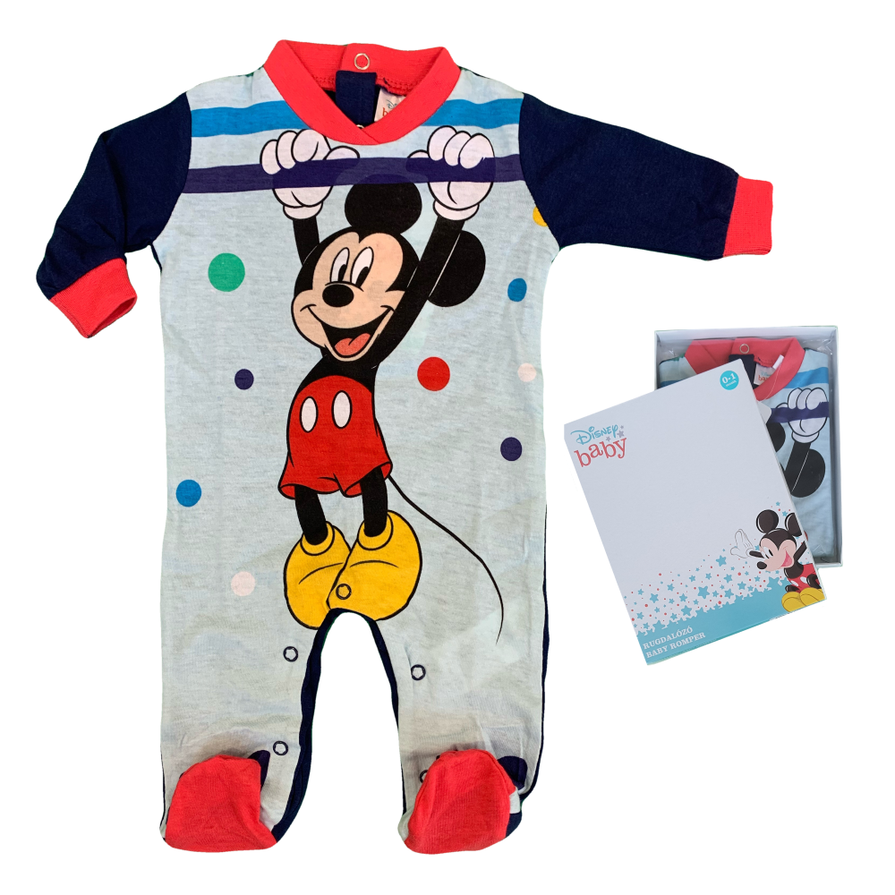 TUTINA LUNGA CON PIEDINI MICKEY MOUSE DISNEY TOPOLINO 100% COTONE -  MIC1609/3