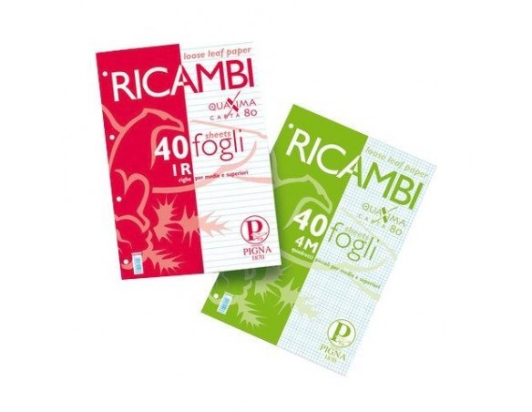 Ricambi didattici forati f.to a4 40 fogli carta 100gr rigo di 1a (0a)  blasetti 7431