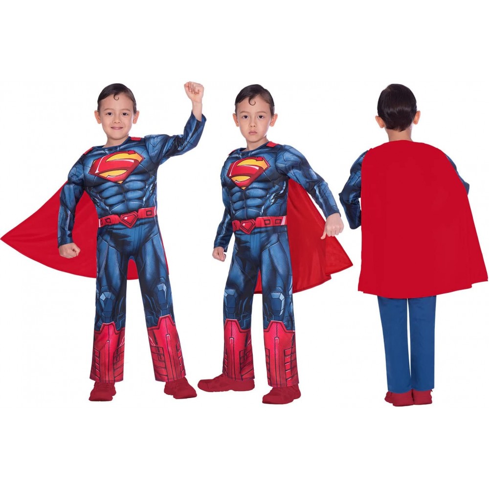 VESTITO SUPERMAN CARNEVALE Bambini Originale DC Comics Colore Blu Rosso  Offerta EUR 39,99 - PicClick IT