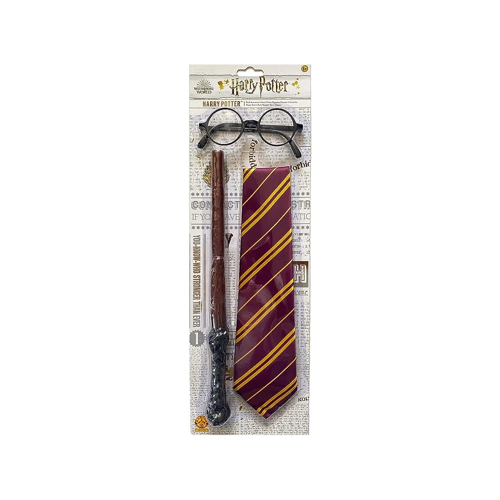 Rubies Kit accessori di Harry Potter per ragazzi include occhiali,  bacchetta di Harry Potter e cravatta. Warner ufficiale, per Carnevale,  Natale, Compleanni, Feste e Halloween. : : Giochi e giocattoli