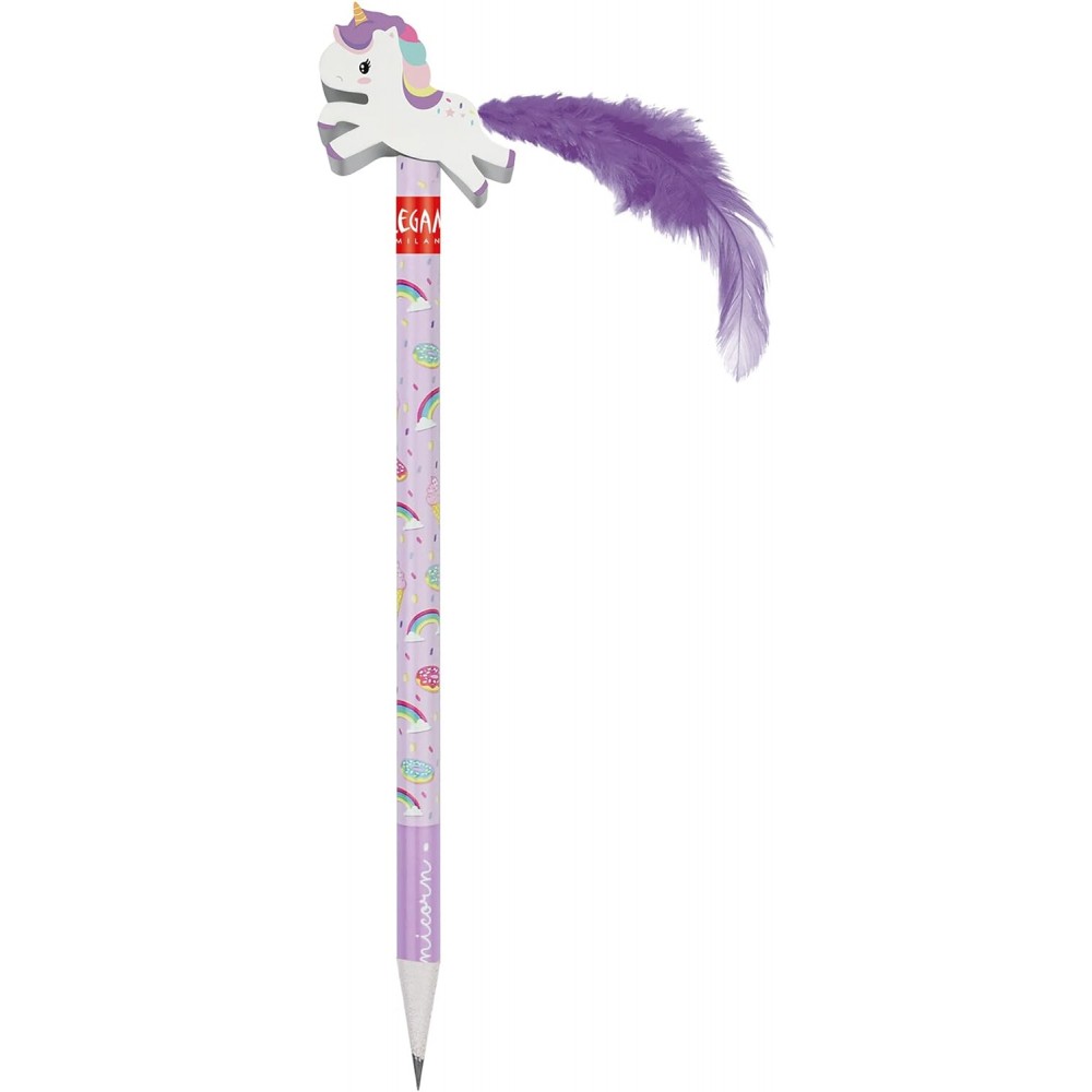 Legami - Matita con Gomma, Unicorn Pencil, 0,7x19 cm, Mina HB, Variante  Unicorn Unicorno