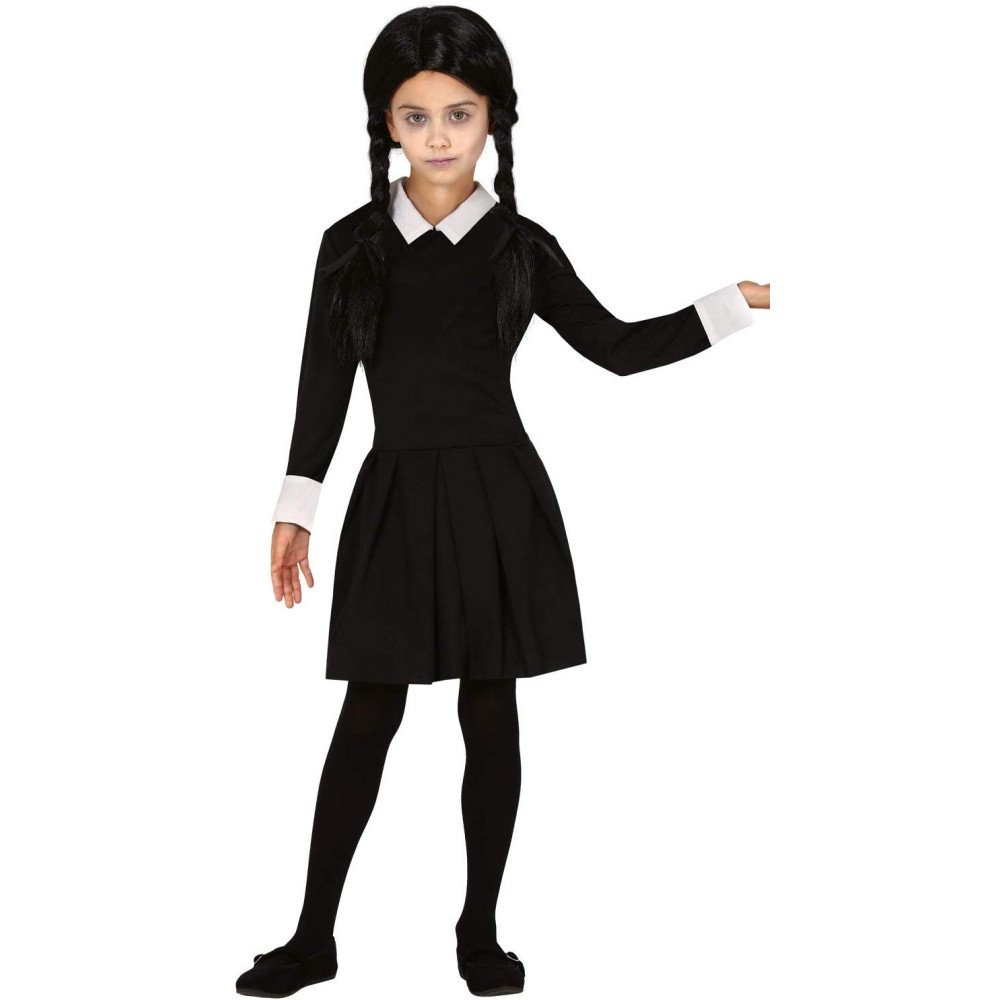 Costume da morticia addams per bambine - mamma horror varie taglie